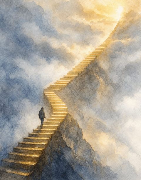 Golden Ascent — printable digital art preview
