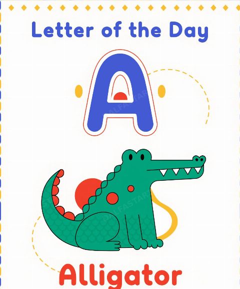 Letter of the Day: A — printable digital art preview