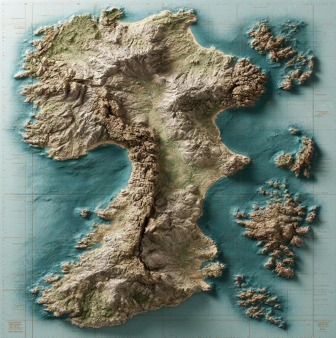 Coastal Relief — printable digital art preview