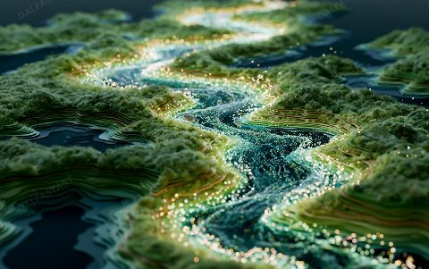 Verdant Confluence — printable digital art preview