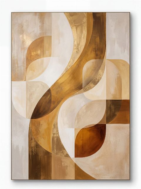 Ochre Loop — printable digital art preview