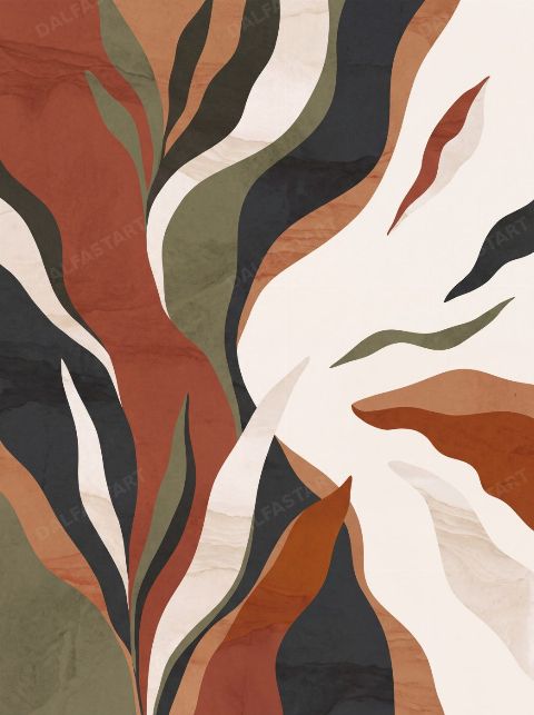 Rust Fronds — printable digital art preview