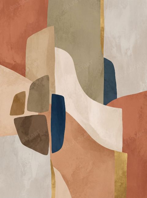 Terracotta Assembly — printable digital art preview