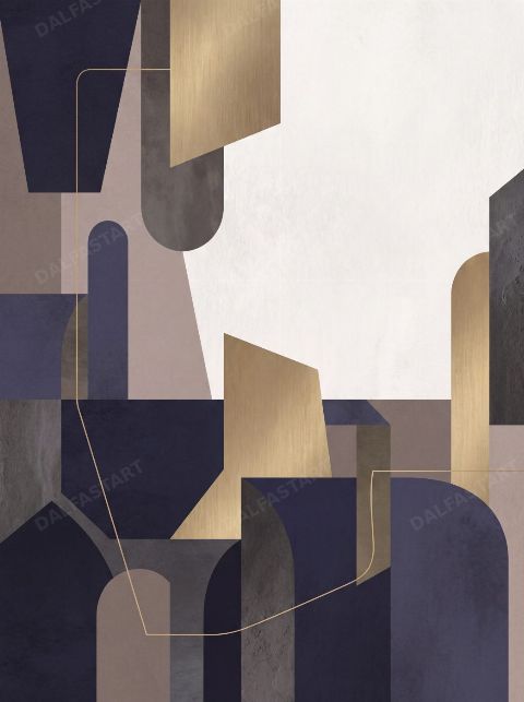 Indigo Towers — printable digital art preview
