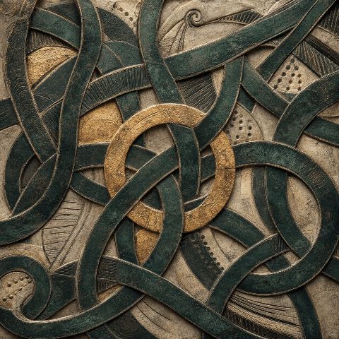 Celtic Threads Circular Interruption — printable digital art preview