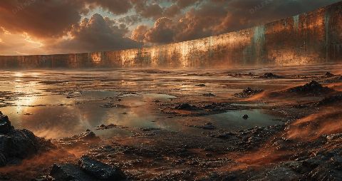 Bronze Horizon — printable digital art preview