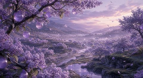 Lilac Orchard — printable digital art preview