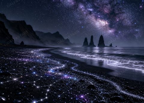 Black Sand Constellation — printable digital art preview