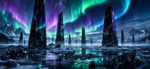 Obsidian Aurora — printable digital art preview