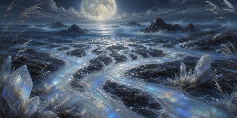 Moonstone Delta — printable digital art preview
