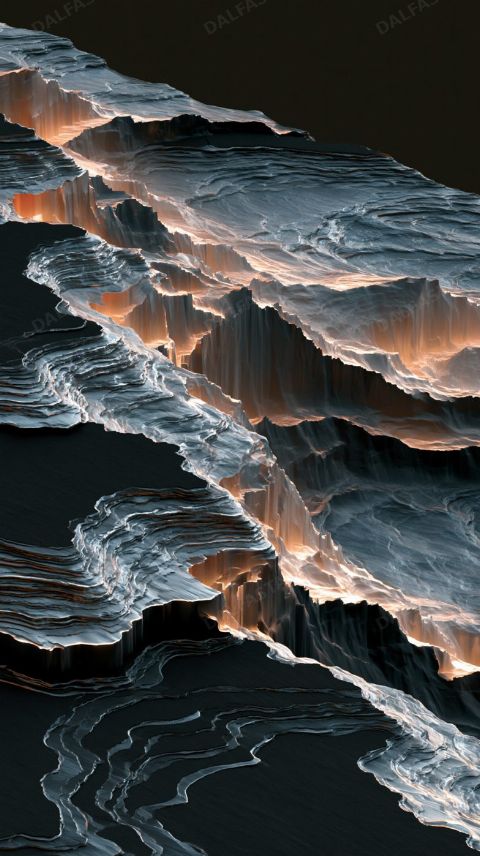 Glacier Ember — printable digital art preview
