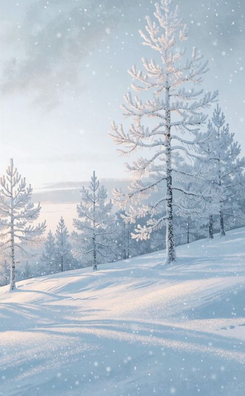 Dawn Over Snowfall — printable digital art preview
